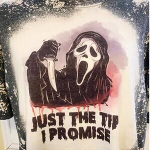 Scream Bleach Dye Handmade Graphic Tee